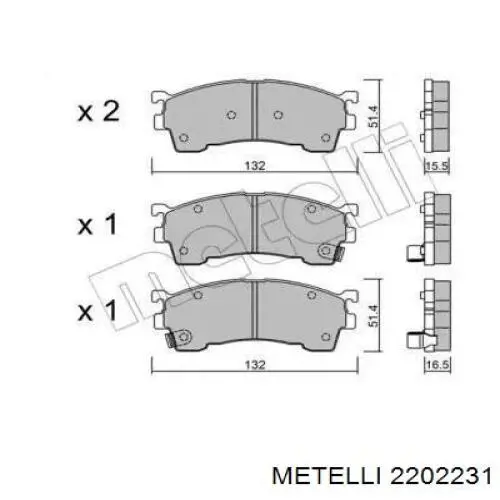 Гальмівні колодки Metelli 2202231 ціна, від 21.78 USD