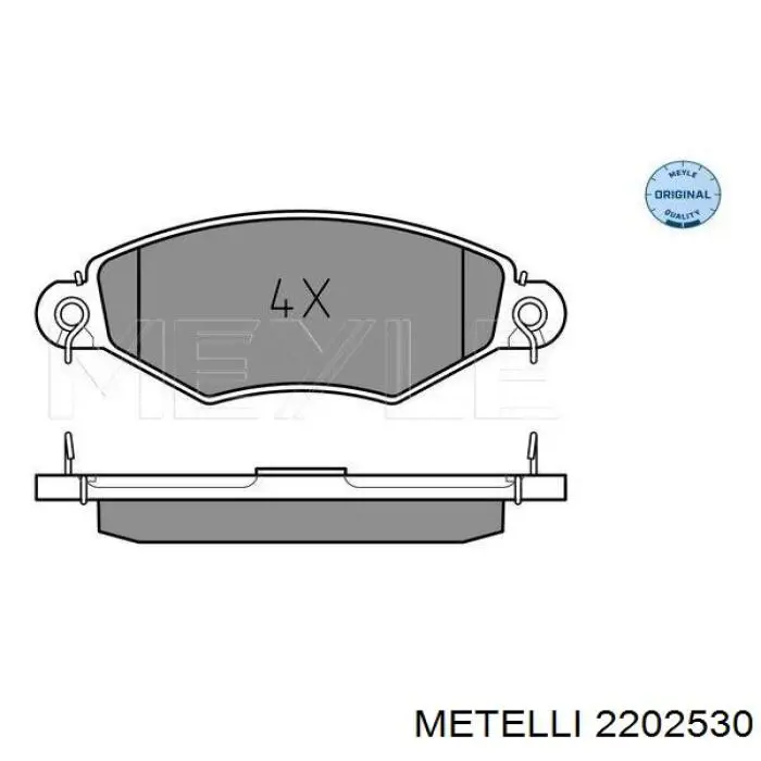 Гальмівні колодки Metelli 2202530 ціна, від 19.31 USD