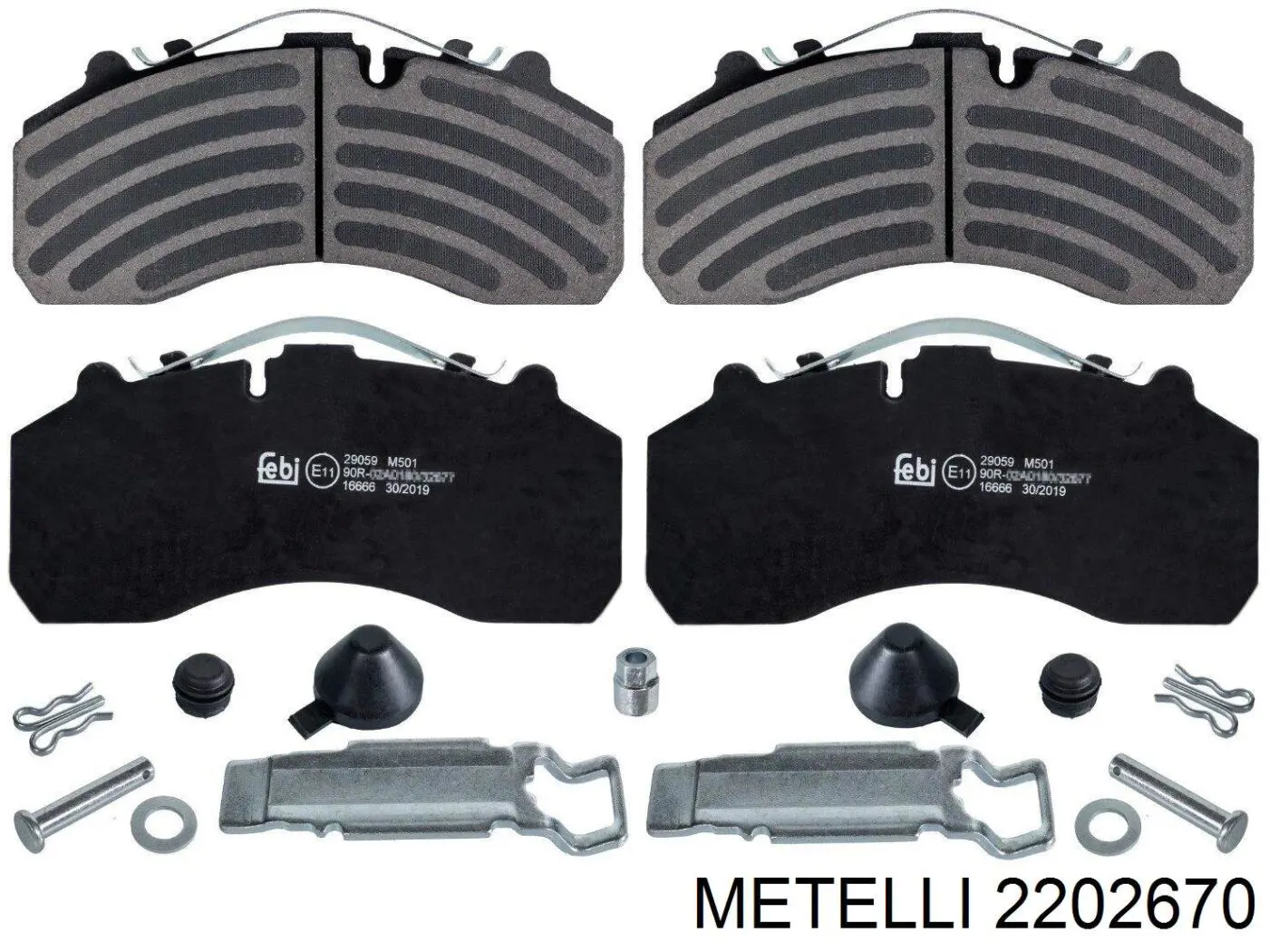 Задні гальмівні колодки 2202670 Metelli