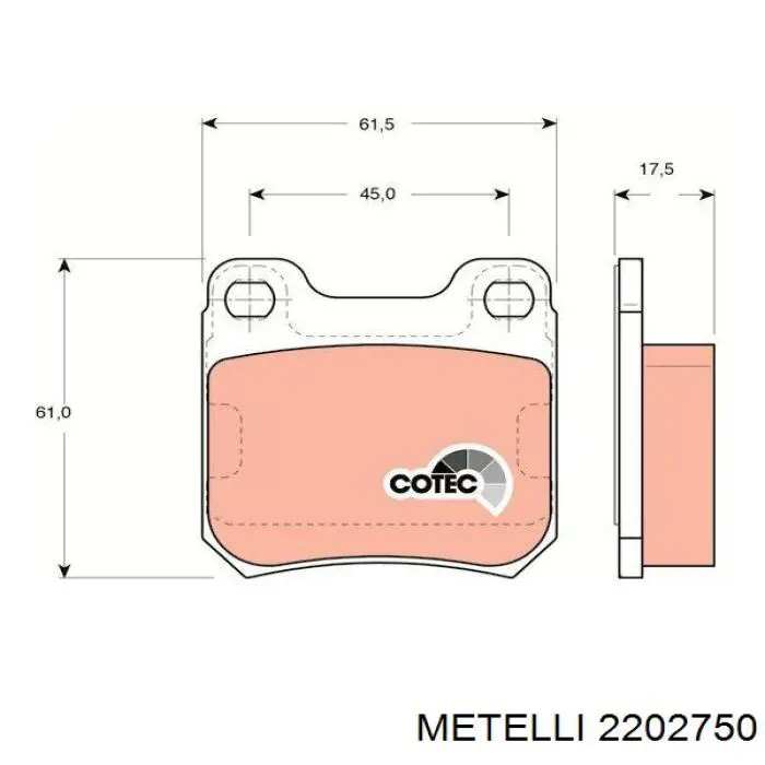 Задні гальмівні колодки Metelli 2202750 ціна, від 13.72 USD