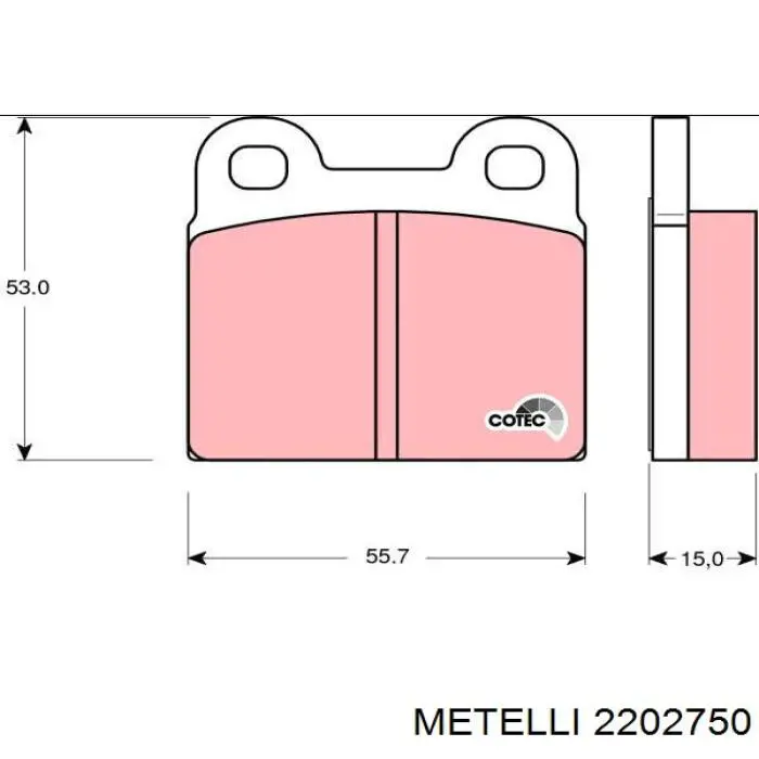 Купити 2202750 Metelli Задні колодки