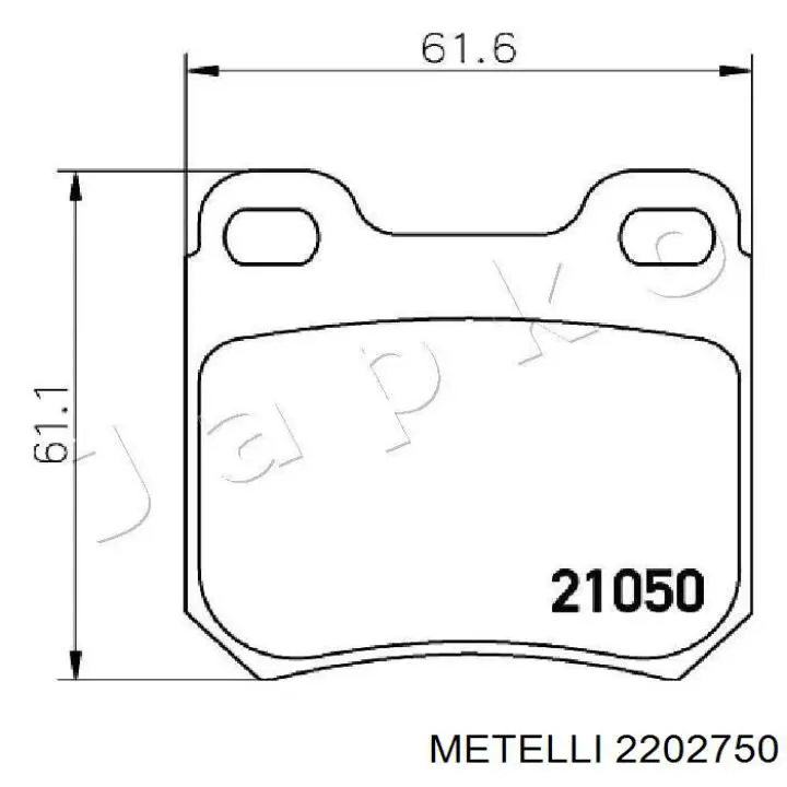 Задні гальмівні колодки 2202750 Metelli