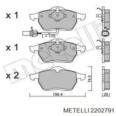 Гальмівні колодки Metelli 2202791 ціна, від 25.52 USD