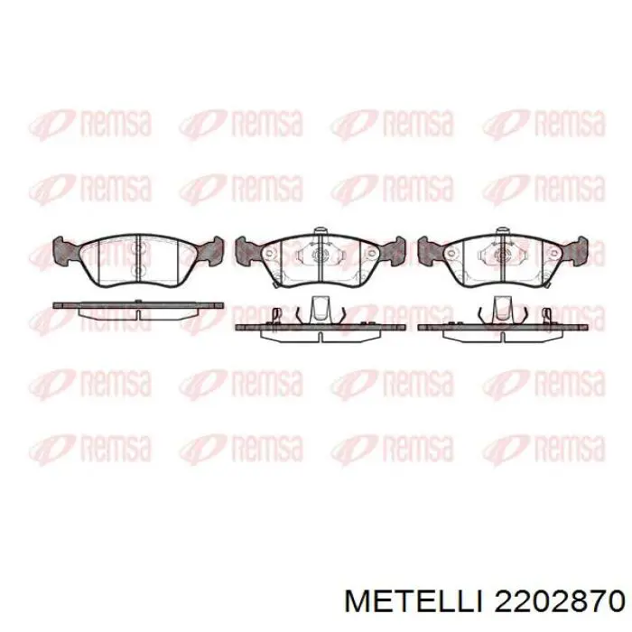 Передні тормозні колодки 2202870 Metelli