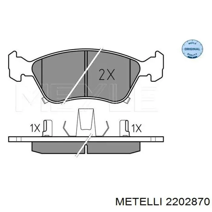 Купити 2202870 Metelli Колодки гальмівні передні, дискові