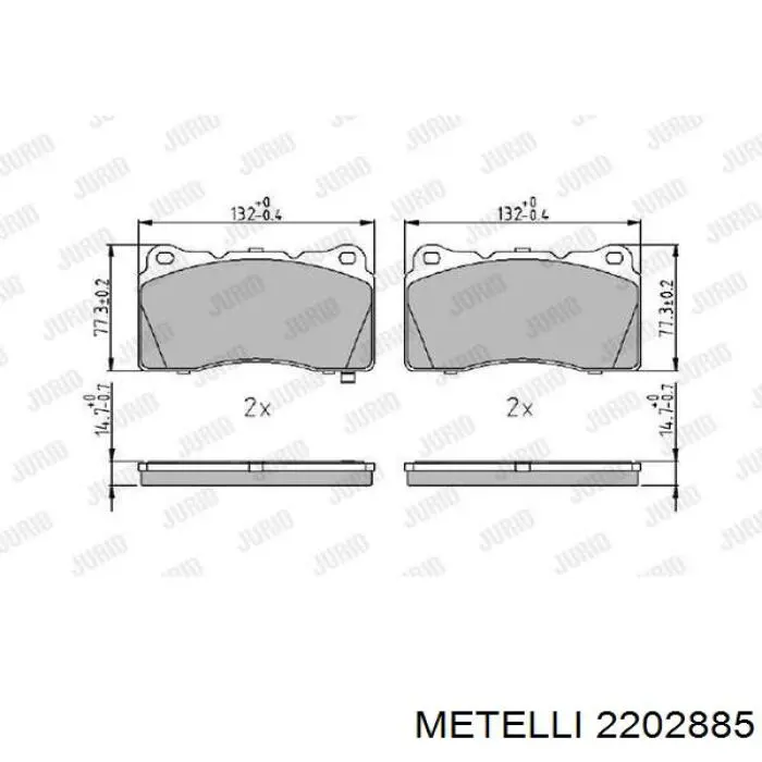 Гальмівні колодки Metelli 2202885 ціна, від 31.15 USD