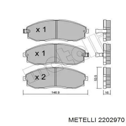 Гальмівні колодки Metelli 2202970 ціна, від 21.61 USD
