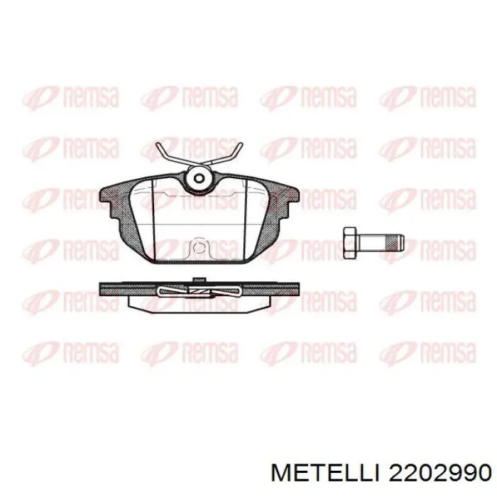 2202990 Metelli Колодки гальмівні задні, дискові