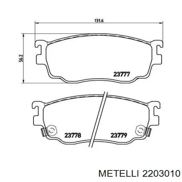 Гальмівні колодки Metelli 2203010 ціна, від 20.34 USD