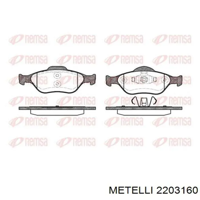 Колодки гальмівні передні, дискові 2203160 Metelli