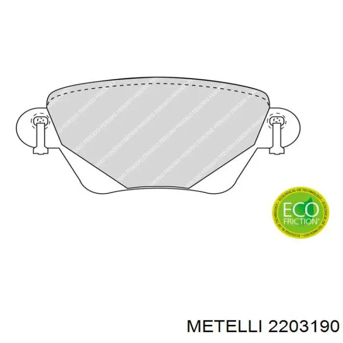 Задні гальмівні колодки Metelli 2203190 ціна, від 19.70 USD