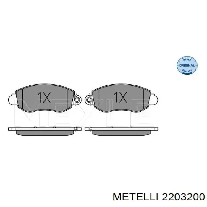 2203200 Metelli Передні гальмівні колодки