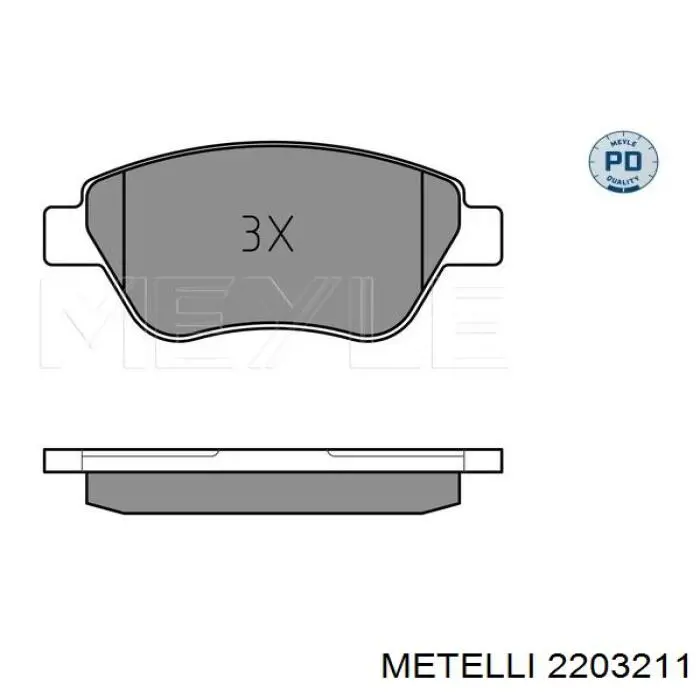 Передні тормозні колодки 2203211 Metelli