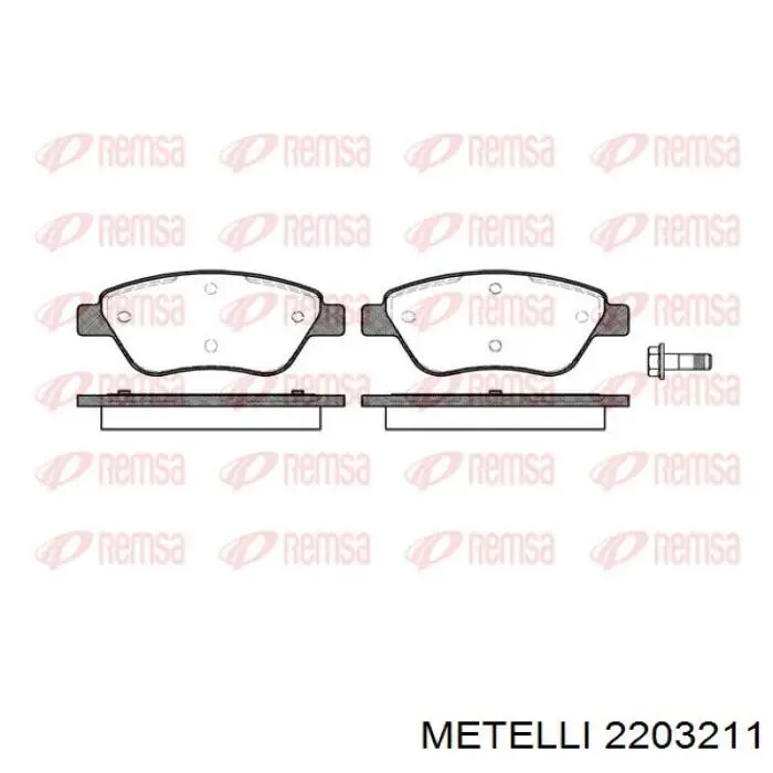 Гальмівні колодки Metelli 2203211 ціна, від 19.76 USD
