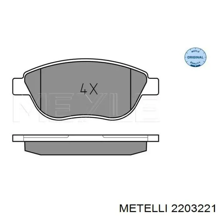 Купити 2203221 Metelli Колодки гальмівні передні, дискові