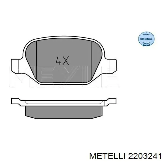 Задні гальмівні колодки 2203241 Metelli