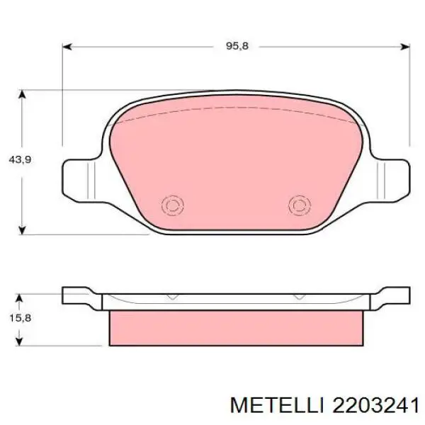 Купити 2203241 Metelli Задні колодки