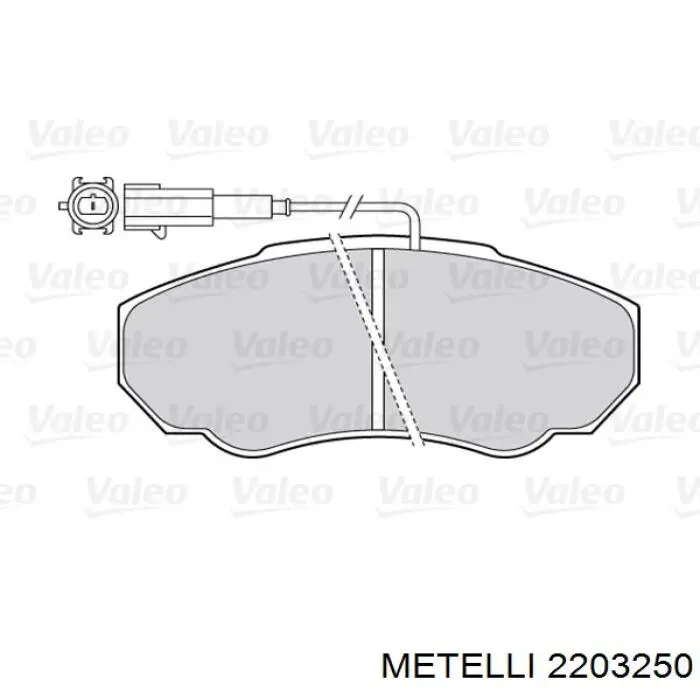 Передні тормозні колодки 2203250 Metelli