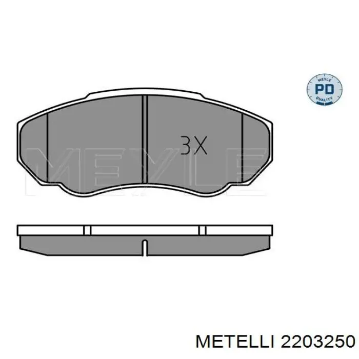 Купити 2203250 Metelli Колодки гальмівні передні, дискові