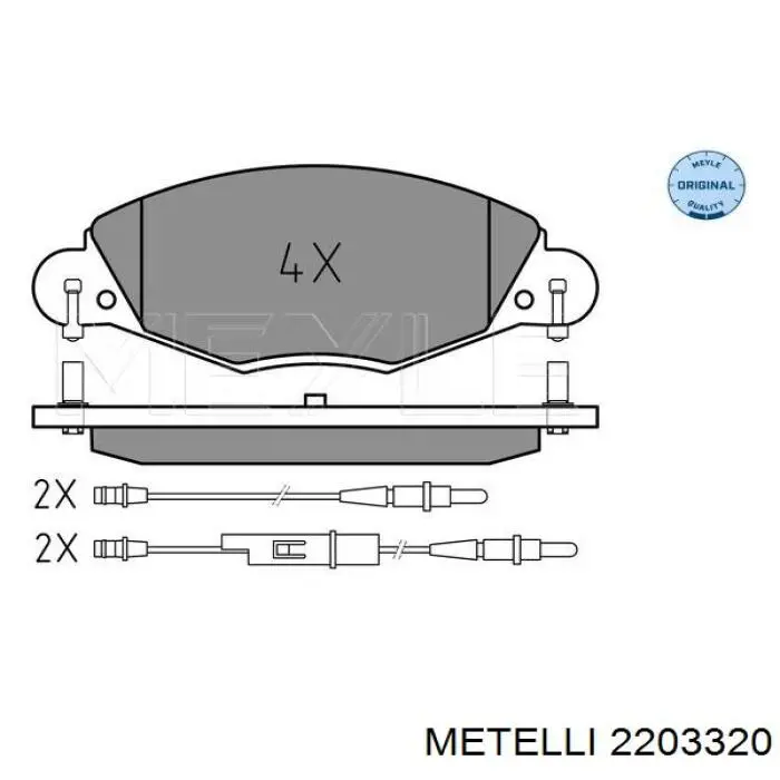 2203320 Metelli Передні гальмівні колодки