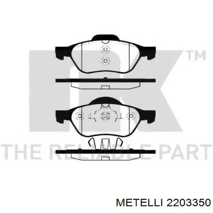 2203350 Metelli Передні гальмівні колодки