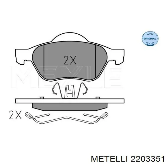 Колодки гальмівні передні, дискові 2203351 Metelli