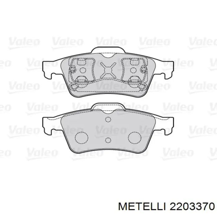 Задні гальмівні колодки 2203370 Metelli