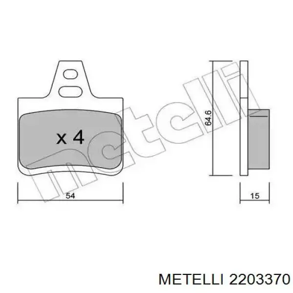 Задні дискові колодки Metelli 2203370