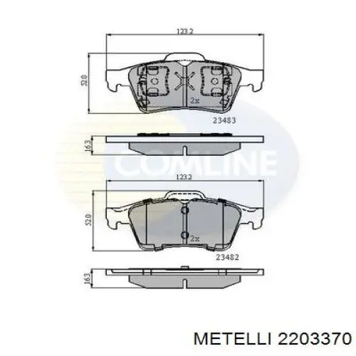 Купити 2203370 Metelli Задні колодки