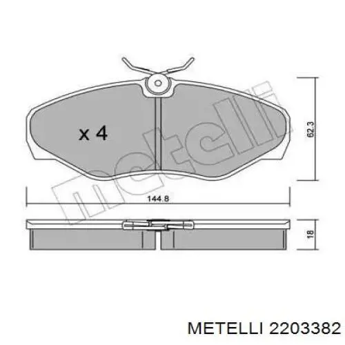 Гальмівні колодки Metelli 2203382 ціна, від 25.22 USD