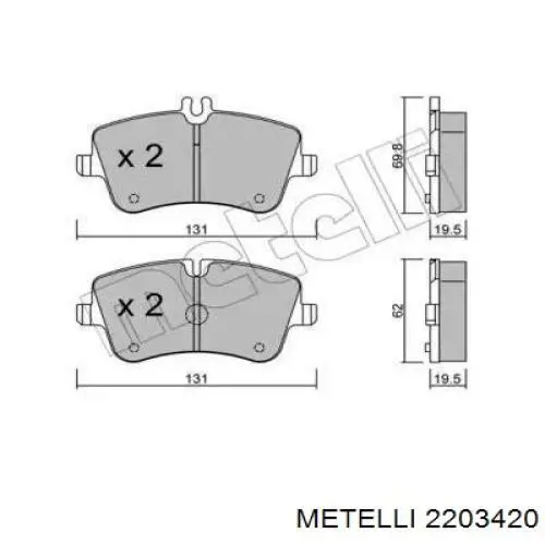Гальмівні колодки Metelli 2203420 ціна, від 25.85 USD
