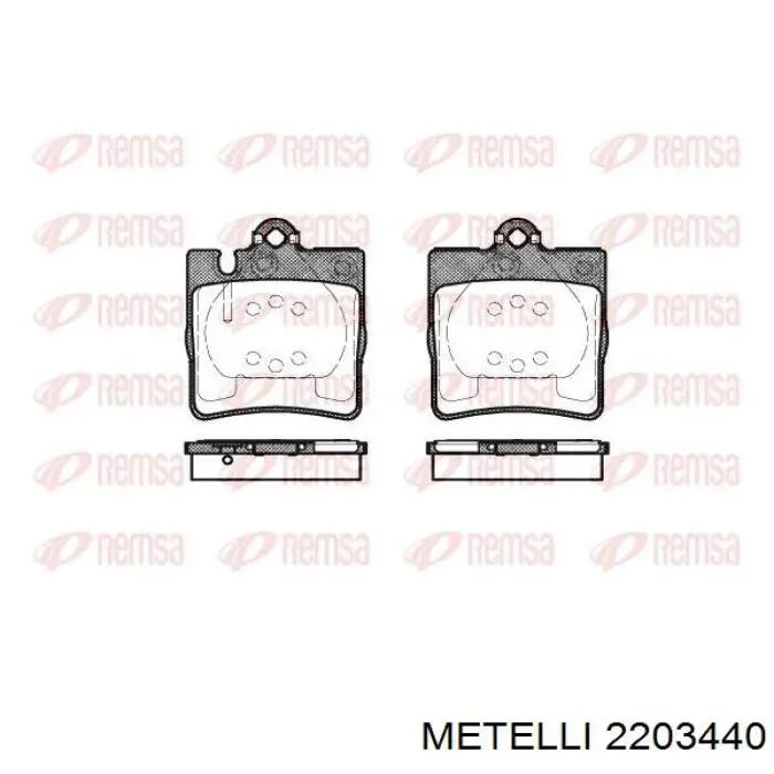 Колодки гальмові задні, дискові 2203440 Metelli