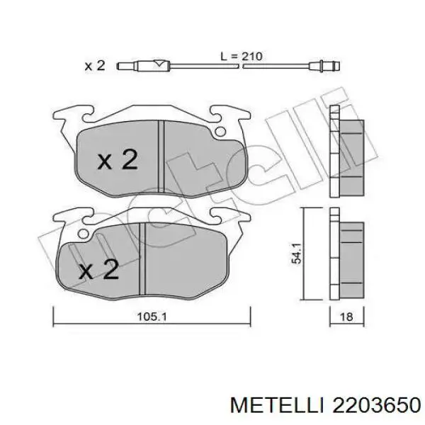 Купити 2203650 Metelli Задні колодки