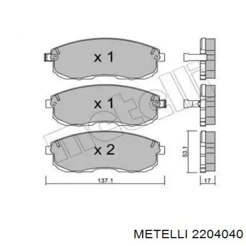Гальмівні колодки Metelli 2204040 ціна, від 20.04 USD