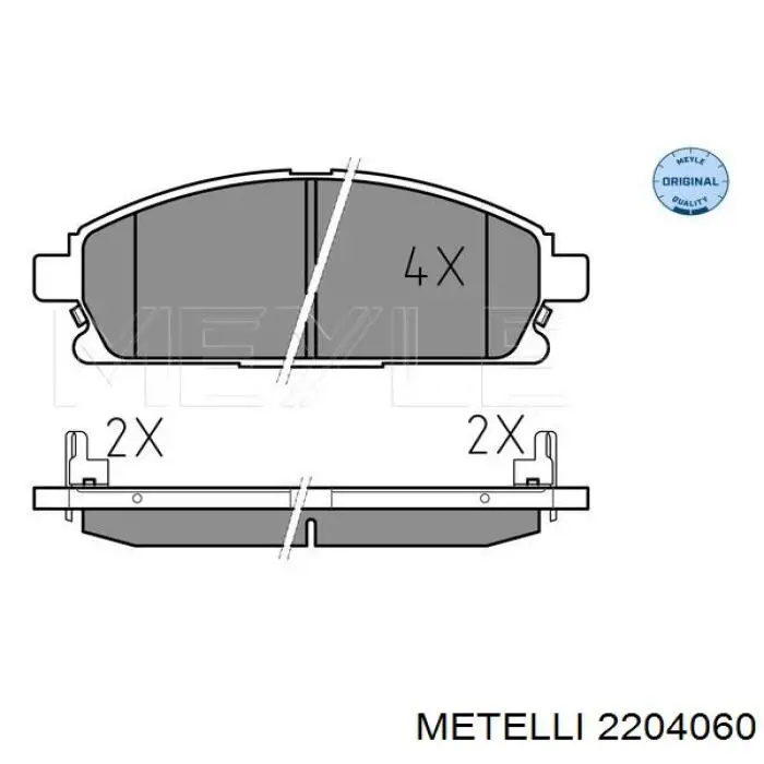 Колодки гальмівні передні, дискові 2204060 Metelli