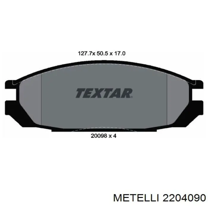 Колодки гальмові задні, дискові 2204090 Metelli