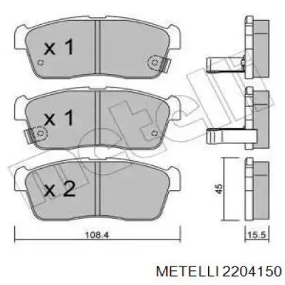 Гальмівні колодки Metelli 2204150 ціна, від 17.50 USD