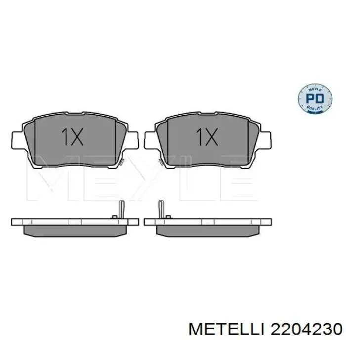 Передні тормозні колодки 2204230 Metelli