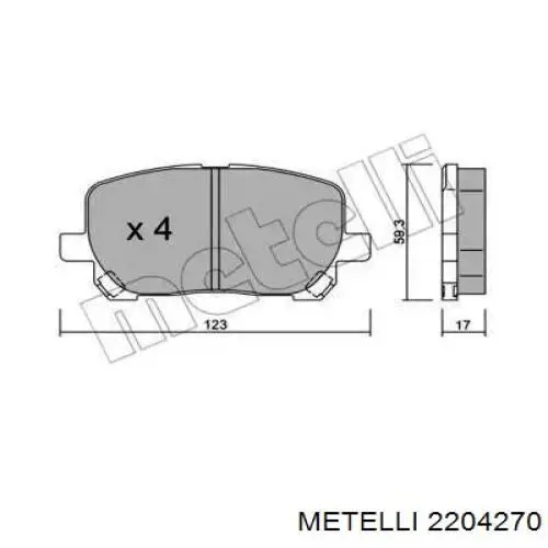 Гальмівні колодки Metelli 2204270 ціна, від 21.63 USD