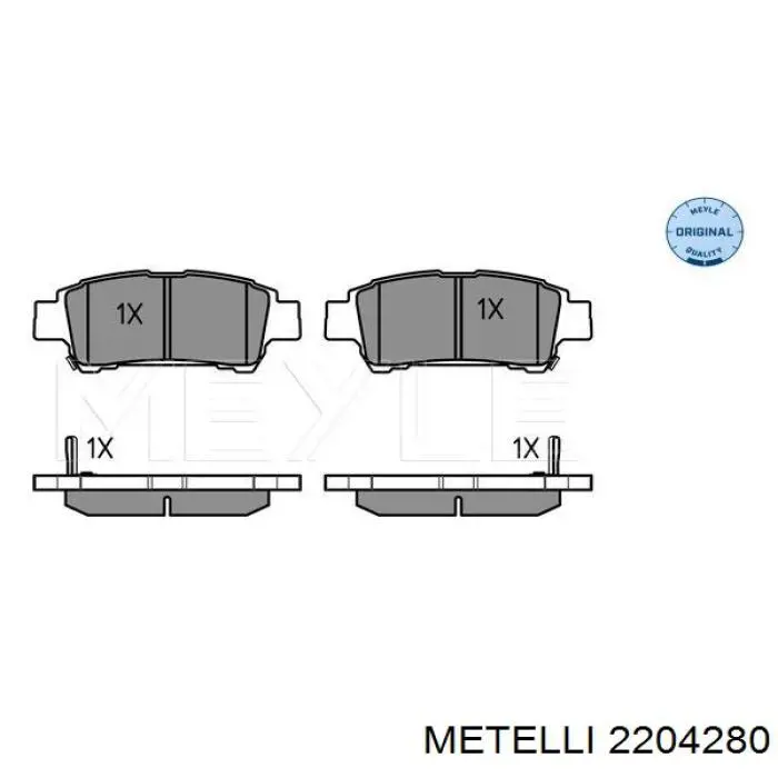Купити 2204280 Metelli Задні колодки
