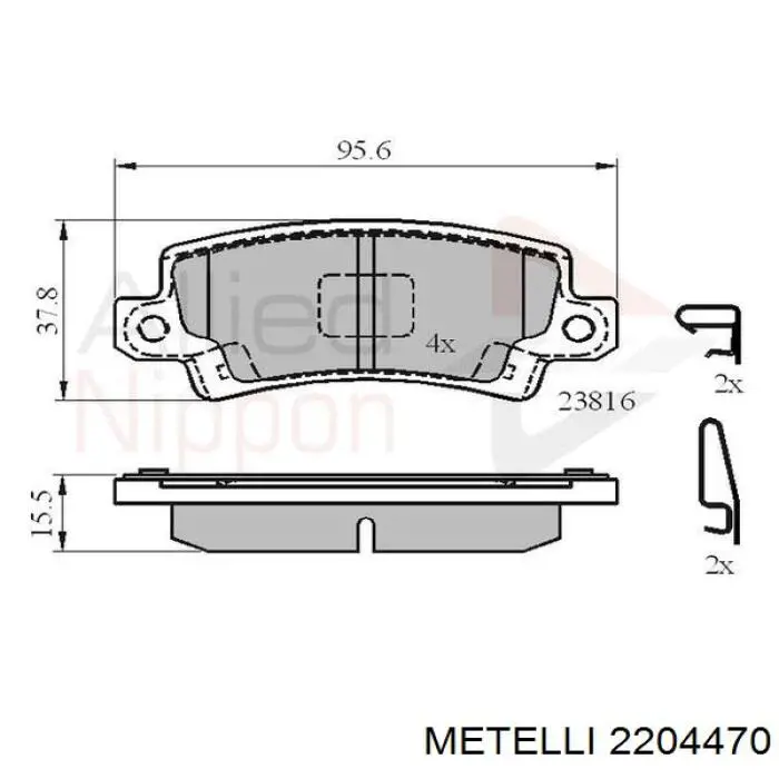 Купити 2204470 Metelli Задні колодки