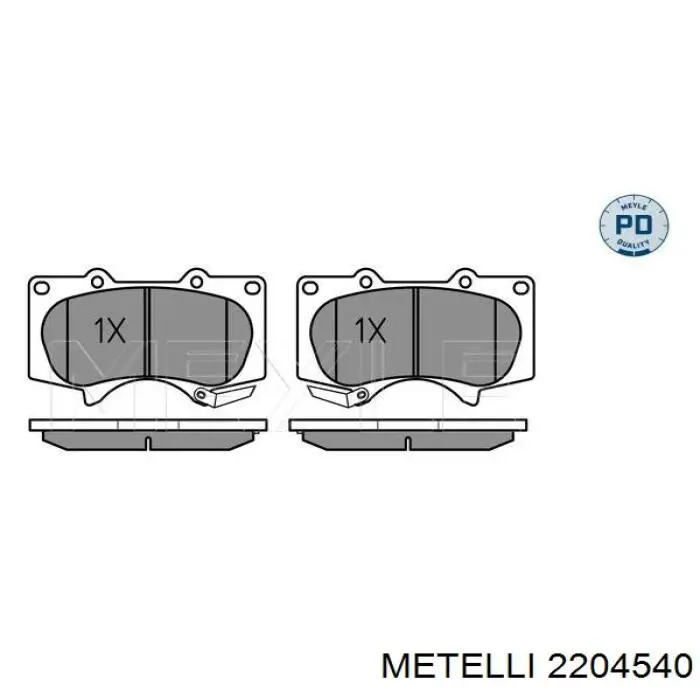 Купити 2204540 Metelli Колодки гальмівні передні, дискові