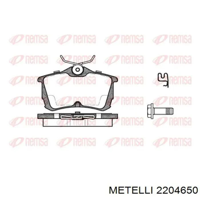 Задні гальмівні колодки 2204650 Metelli