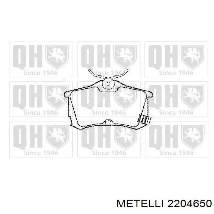 Задні гальмівні колодки 2204650 Metelli