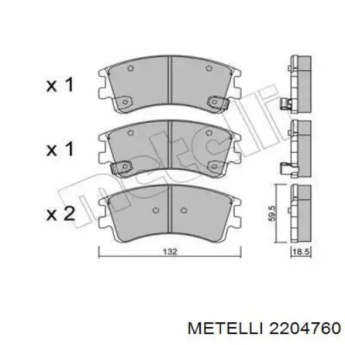 Гальмівні колодки Metelli 2204760 ціна, від 25.42 USD