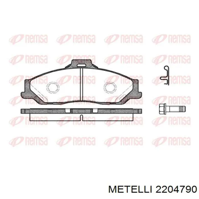 Колодки гальмівні передні, дискові 2204790 Metelli