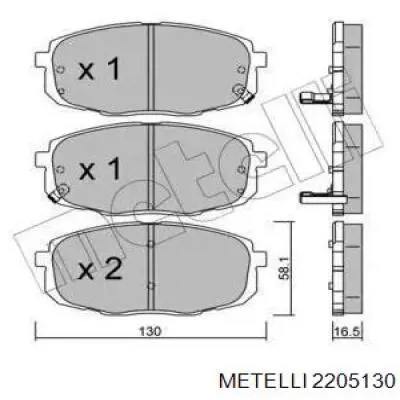 Гальмівні колодки Metelli 2205130 ціна, від 22.85 USD