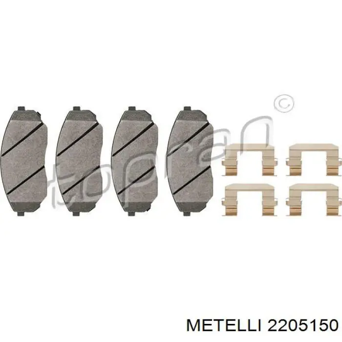 Купити 2205150 Metelli Колодки гальмівні передні, дискові