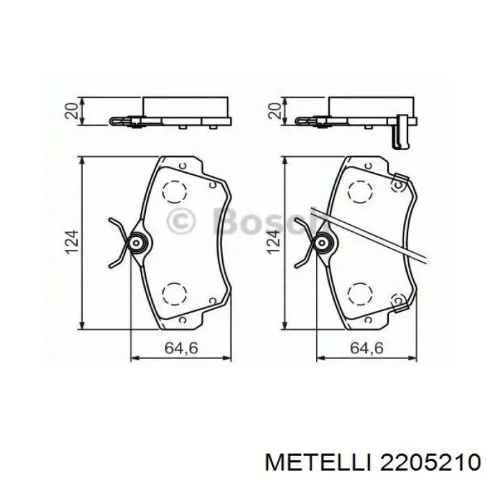 Купити 2205210 Metelli Колодки гальмівні передні, дискові