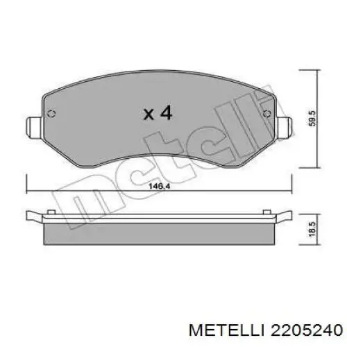Гальмівні колодки Metelli 2205240 ціна, від 26.81 USD